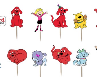 Clifford Cupcake Toppers 12pc, 24pc, 36pc