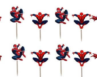 Spiderman Cupcake Toppers 12pc, 24pc, 36pc