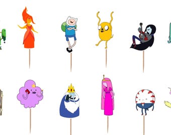 Adventure Time Cupcake Toppers 12pc, 24pc, 36pc