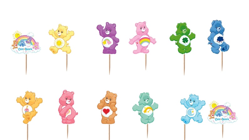 Care Bears Cupcake Toppers 12pc, 24pc, 36pc image 1