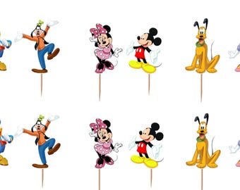 Mickey Mouse Cupcake Toppers 12pc, 24pc, 36pc