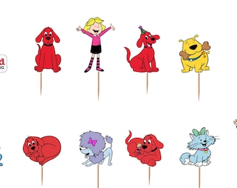 Clifford Cupcake Toppers 12pc, 24pc, 36pc