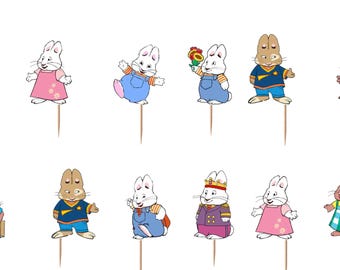 Max and Ruby Cupcake Toppers 12pc, 24pc, 36pc