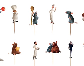 Ratatouille Cupcake Toppers 12pc, 24pc, 36pc