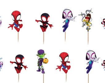 Spidey Cupcake Toppers 12pc, 24pc, 36pc