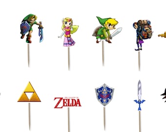 The Legend of Zelda Cupcake Toppers 12pc, 24pc, 36pc