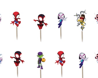 Spidey Cupcake Toppers 12pc, 24pc, 36pc