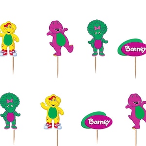 Barney Cupcake Toppers 12pc, 24pc, 36pc bild 1
