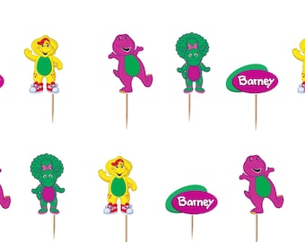Barney Cupcake Toppers 12pc, 24pc, 36pc