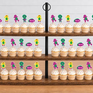 Barney Cupcake Toppers 12pc, 24pc, 36pc Barney 36pc