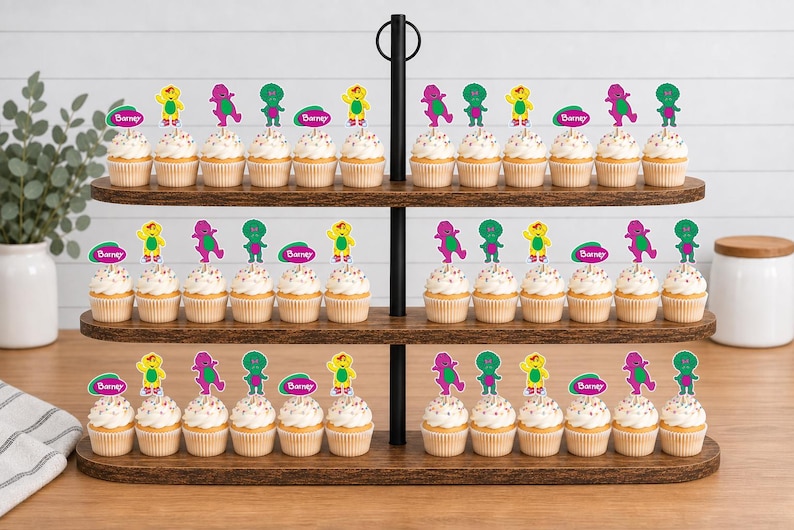 Barney Cupcake Toppers 12pc, 24pc, 36pc Barney 36pc