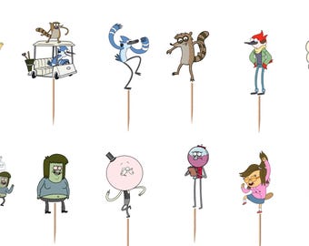 Regular Show Cupcake Toppers 12pc, 24pc, 36pc