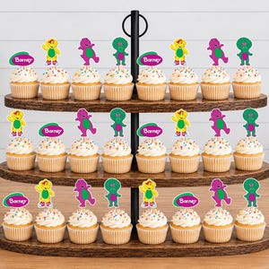 Barney Cupcake Toppers 12pc, 24pc, 36pc Barney 24pc