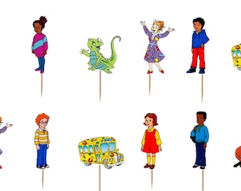 The Magic School Bus Cupcake Toppers 12pc, 24pc, 36pc