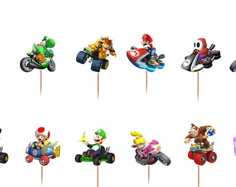 Mario Kart Cupcake Toppers 12pc, 24pc, 36pc