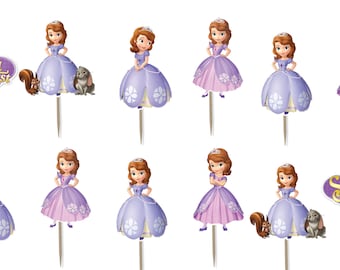 Sophia The First Cupcake Toppers 12pc, 24pc, 36pc