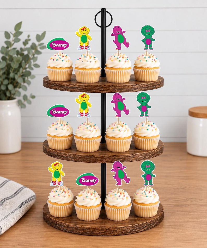 Barney Cupcake Toppers 12pc, 24pc, 36pc Barney 12pc