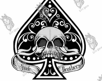 Spade Brothers Skull - Dark Romance SVG PNG (Digital Download)