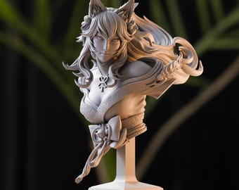 AHRI BUST | League of Legends Collectible Figure | Highly Detailed Resin Statue & Figurine for Painting and Display | Handcrafted Art Model