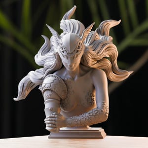 GEFLÜGELTE SCHWERT BÜSTE - Figur | Ultra detaillierte 12K Harz Statue | Sammlerstück zum Bemalen & Montieren | CA3D Figur
