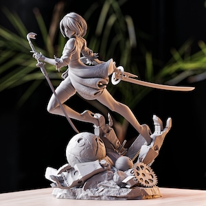 2B AUTOMATA - Figure | Ultra Detailed 12K Resin Statue | Collectible for Painting & Assembly | Bulkamancer Figurine