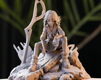 RYUKO MATOI | Kolekcjonerska figurka Kill La Kill | Bardzo szczegółowa żywiczna figurka do malowania i ekspozycji | Ręcznie wykonany model artystyczny