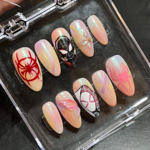 Spiderverse custom press on nail set