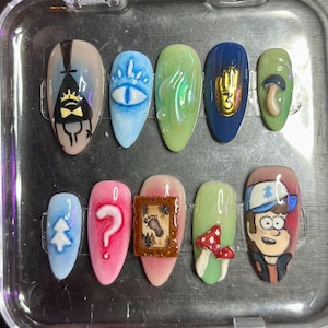 Gravity falls custom press on nail set