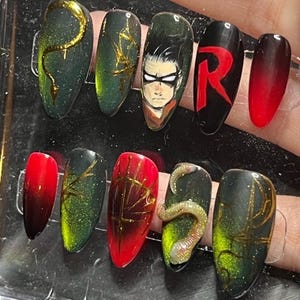 Damian Wayne custom press on nail set