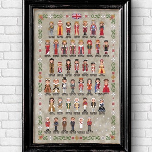 Kings and Queens of England and United Kingdom - PDF cross stitch pattern instant download | royalty united kingdom King Charles embroidery