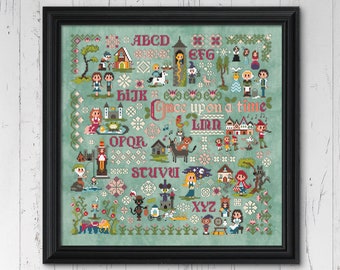 Grimm&#39;s Fairy Tales - cross PDF stitch pattern | Cinderella, Rapunzel, Puss in boots, Little red riding hood, Rumpelstiltskin, kids room