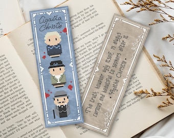 Agatha Christie bookmark - Cross stitch PDF pattern | Instant download