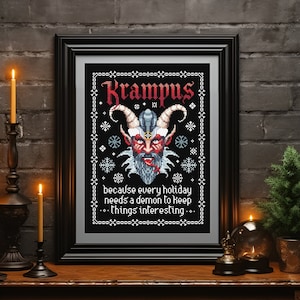 Krampus Christmas - Cross stitch PDF pattern | Instant download gothic alternative