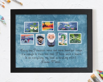 Claude Monet - Mini Artists Galleries - PDF cross stitch pattern | art, mini paintings, masterpiece, miniature
