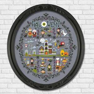 Whacky Witches in Stitches Halloween sampler - PDF cross stitch pattern
