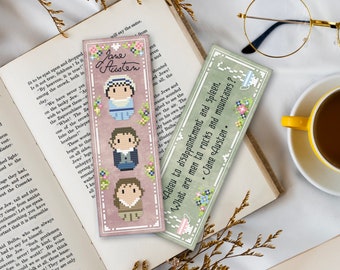 Jane Austen bookmark - Cross stitch PDF pattern | Instant download