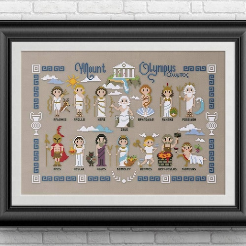 Greek Gods and Goddesses PDF Cross Stitch Pattern Etsy UK