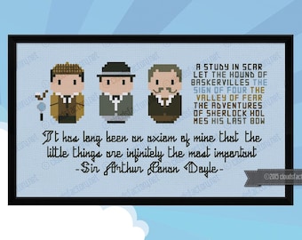 Sir Arthur Conan Doyle - Mini Libraries - Cross stitch PDF pattern