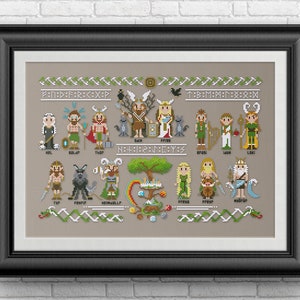 Norse Gods and Goddesses - PDF cross stitch pattern