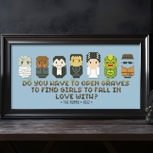 Classic Horror Movies Monsters - Cross stitch PDF pattern