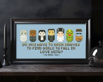 Classic Horror Movies Monsters - Cross stitch PDF pattern