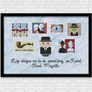 René Magritte - Mini Artists Galleries - PDF Kreuzstichmuster