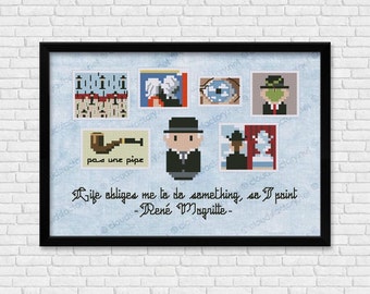 René Magritte - Mini Artists Galleries - PDF cross stitch pattern