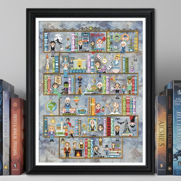 Stitchers Book Club - cross stitch PDF pattern - Literary Authors for Readers and Book Lovers