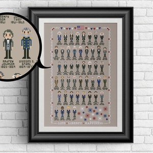 US United States Presidents - presidential PDF cross stitch pattern