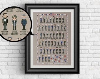 United States Presidents - Cross Stitch PDF pattern USA US Presidential