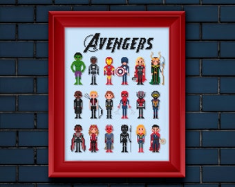 Avengers - Schema punto croce PDF / Download istantaneo / modello loki Ironman supereroe custode capitan america