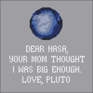Science Pluto funny quote PDF cross stitch pattern image 2