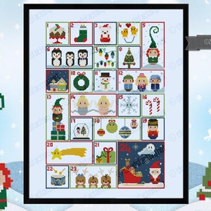 Christmas Advent Calendar sampler - PDF cross stitch pattern