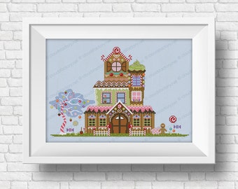 Gingerbread House - PDF cross stitch pattern